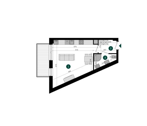 Plan 1 pok. 34m²