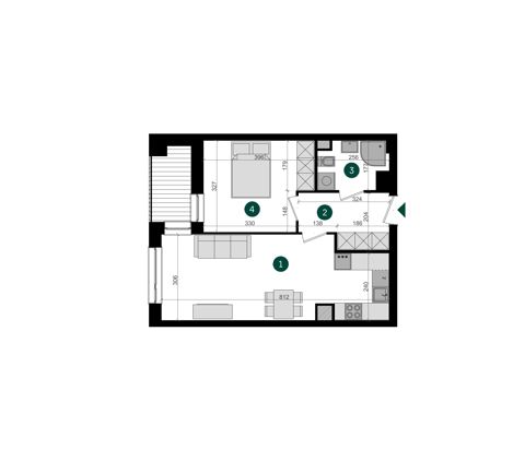 Plan 2 pok. 44m²