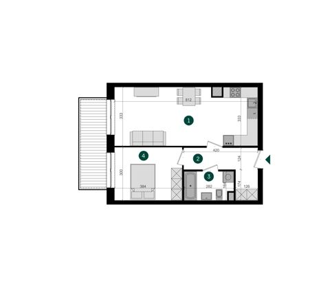 Plan 2 pok. 49m²