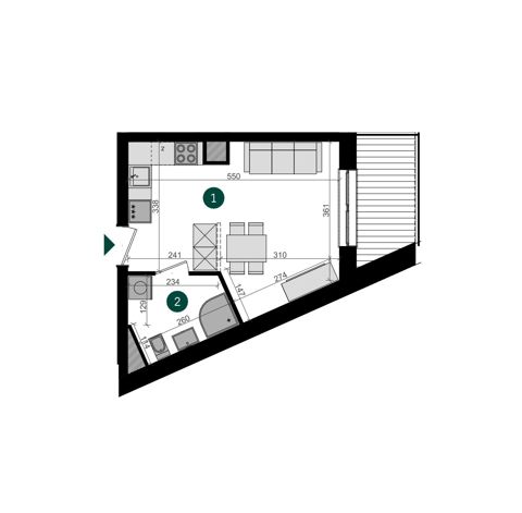 Plan 1 pok. 25m²