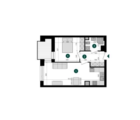 Plan 2 pok. 44m²