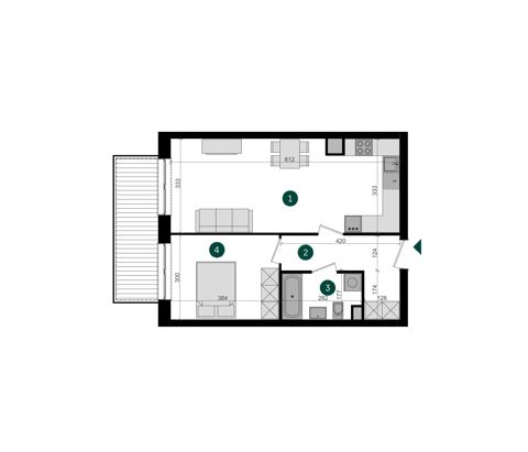 Plan 2 pok. 49m²