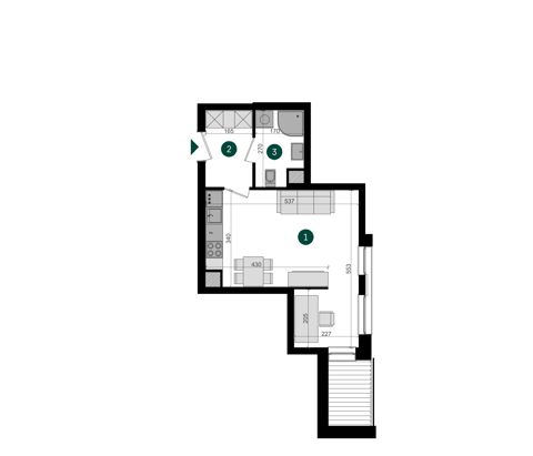 Plan 1 pok. 31m²