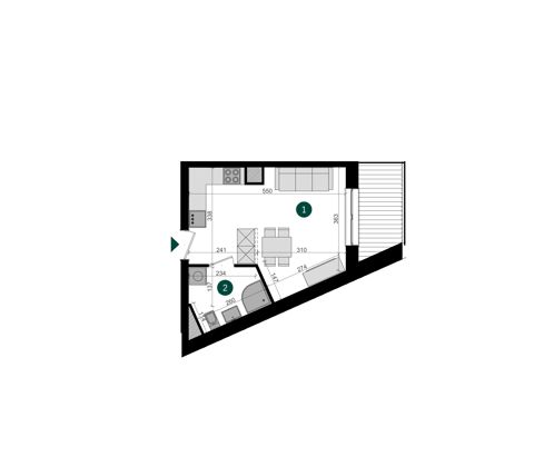 Plan 1 pok. 25m²