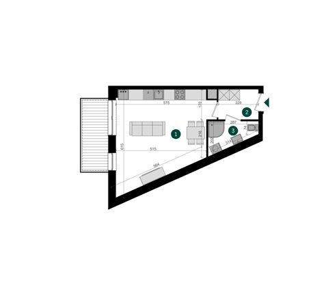 Plan 1 pok. 34m²