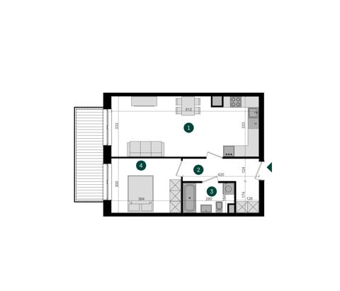 Plan 2 pok. 49m²