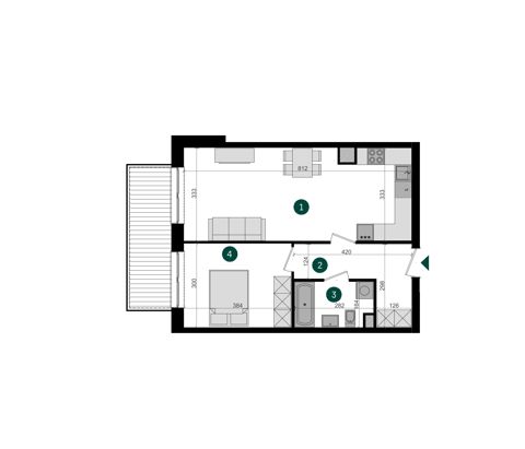 Plan 2 pok. 49m²