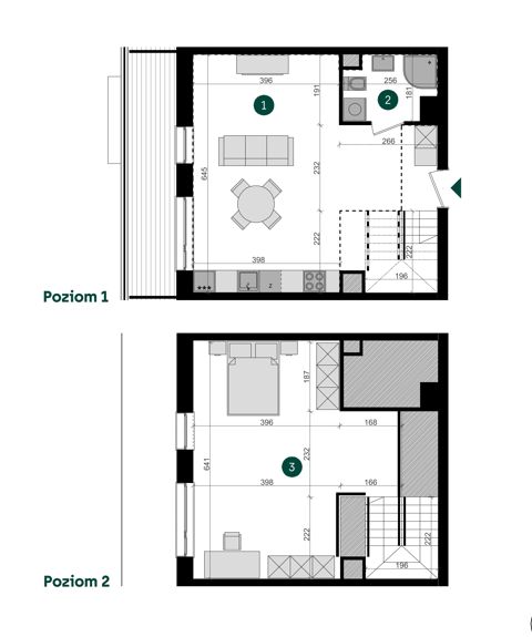 Plan 1 pok. 66m²