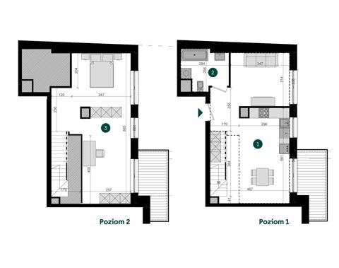 Plan 1 pok. 71m²