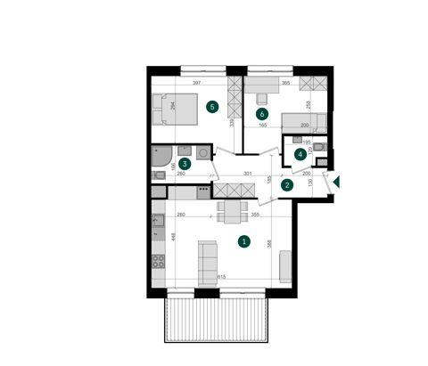 Plan 3 pok. 62m²