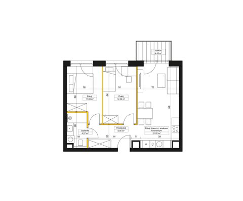 Plan 3 pok. 55m²