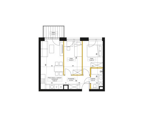 Plan 3 pok. 52m²