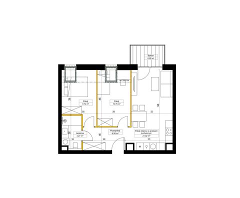 Plan 3 pok. 53m²