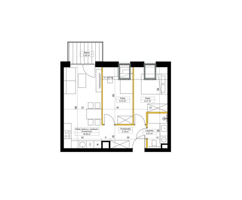 Plan 3 pok. 49m²