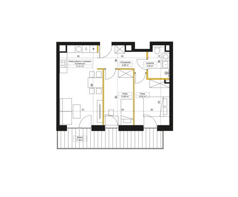 Plan 3 pok. 54m²