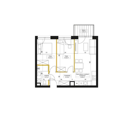 Plan 3 pok. 52m²