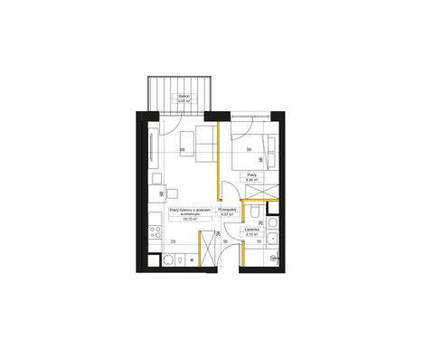 Plan 2 pok. 36m²