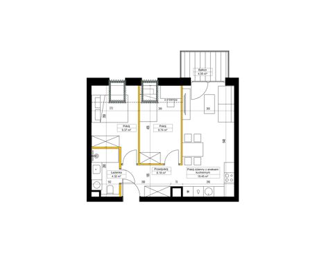 Plan 3 pok. 49m²
