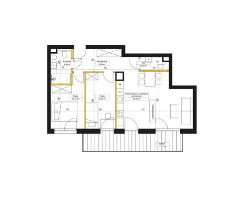 Plan 3 pok. 63m²