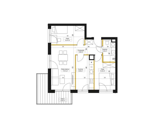 Plan 3 pok. 59m²