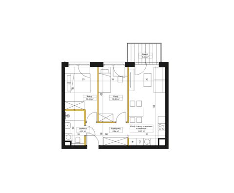 Plan 3 pok. 52m²