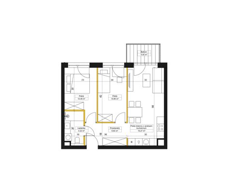 Plan 3 pok. 52m²