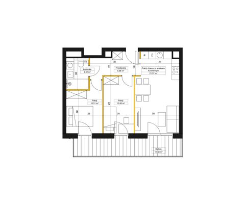 Plan 3 pok. 54m²