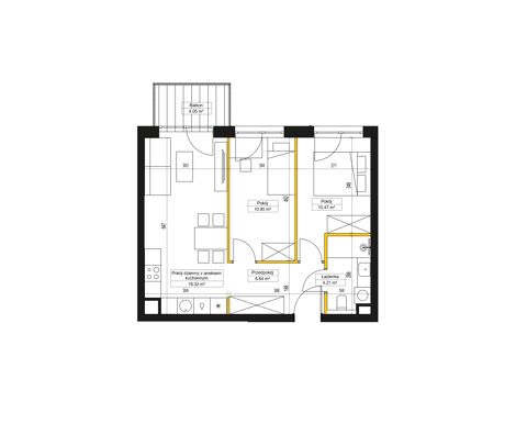 Plan 3 pok. 52m²