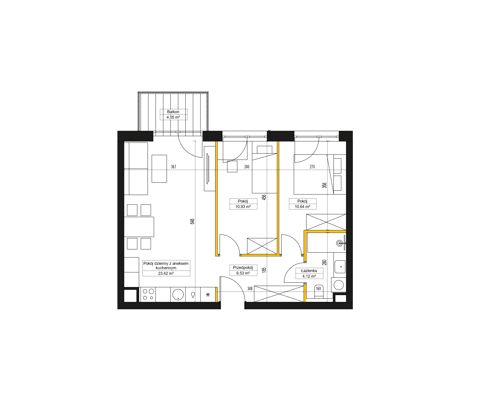 Plan 3 pok. 56m²