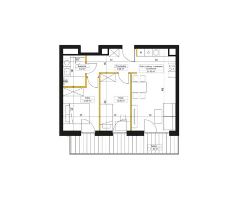 Plan 3 pok. 54m²