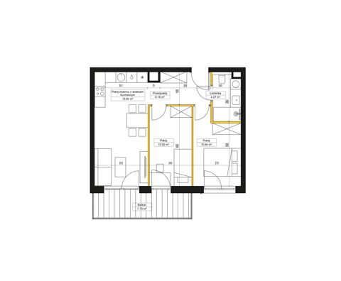 Plan 3 pok. 52m²