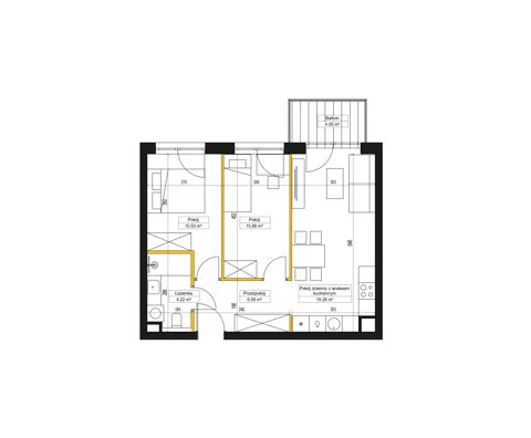 Plan 3 pok. 52m²