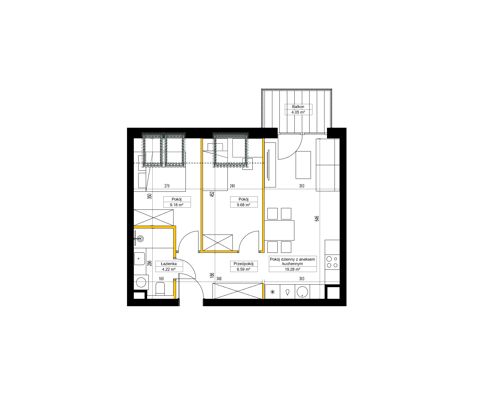 Plan 3 pok. 49m²