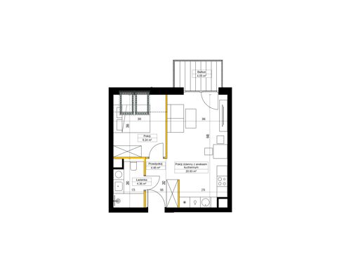 Plan 2 pok. 39m²