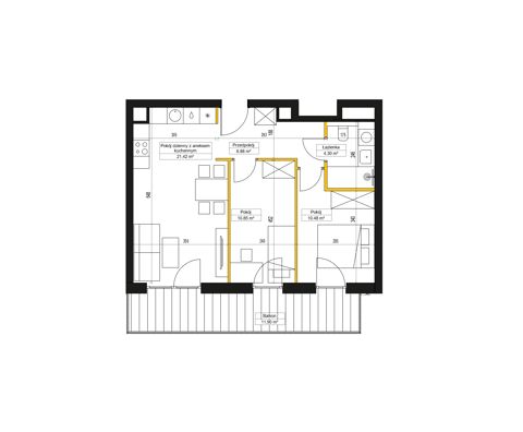 Plan 3 pok. 54m²