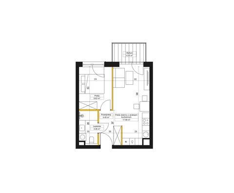 Plan 2 pok. 36m²