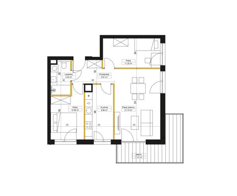 Plan 3 pok. 64m²