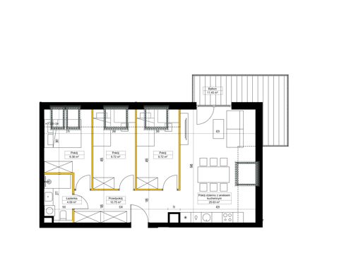 Plan 4 pok. 70m²