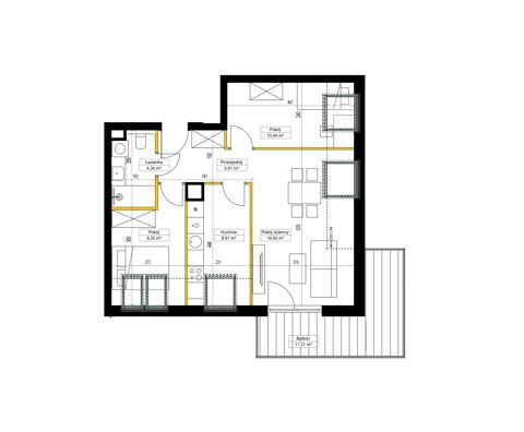 Plan 3 pok. 58m²