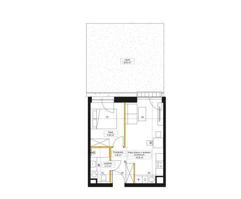 Plan 2 pok. 36m²