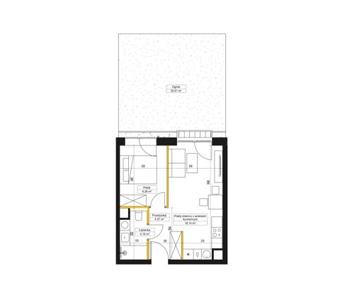 Plan 2 pok. 36m²