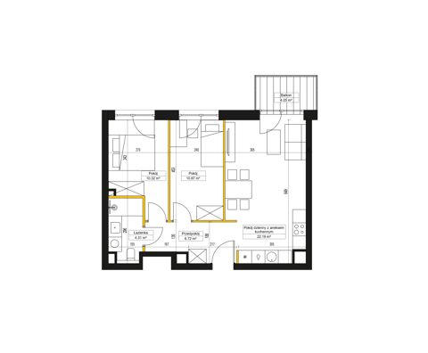 Plan 3 pok. 54m²