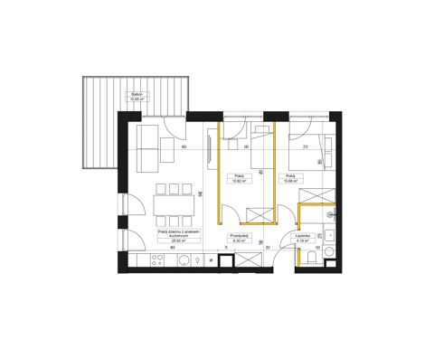 Plan 3 pok. 58m²