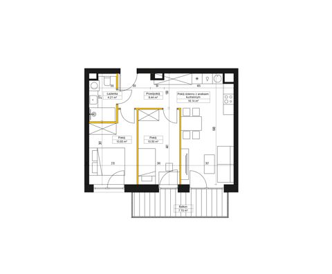 Plan 3 pok. 52m²