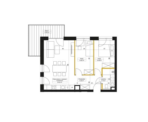 Plan 3 pok. 58m²