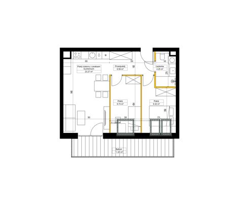 Plan 3 pok. 53m²