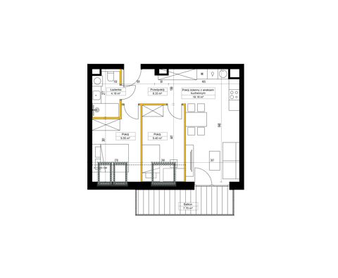 Plan 3 pok. 50m²