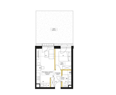 Plan 2 pok. 36m²