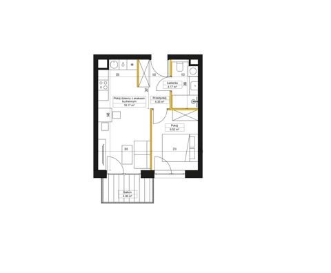 Plan 2 pok. 36m²
