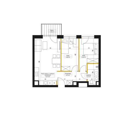Plan 3 pok. 54m²